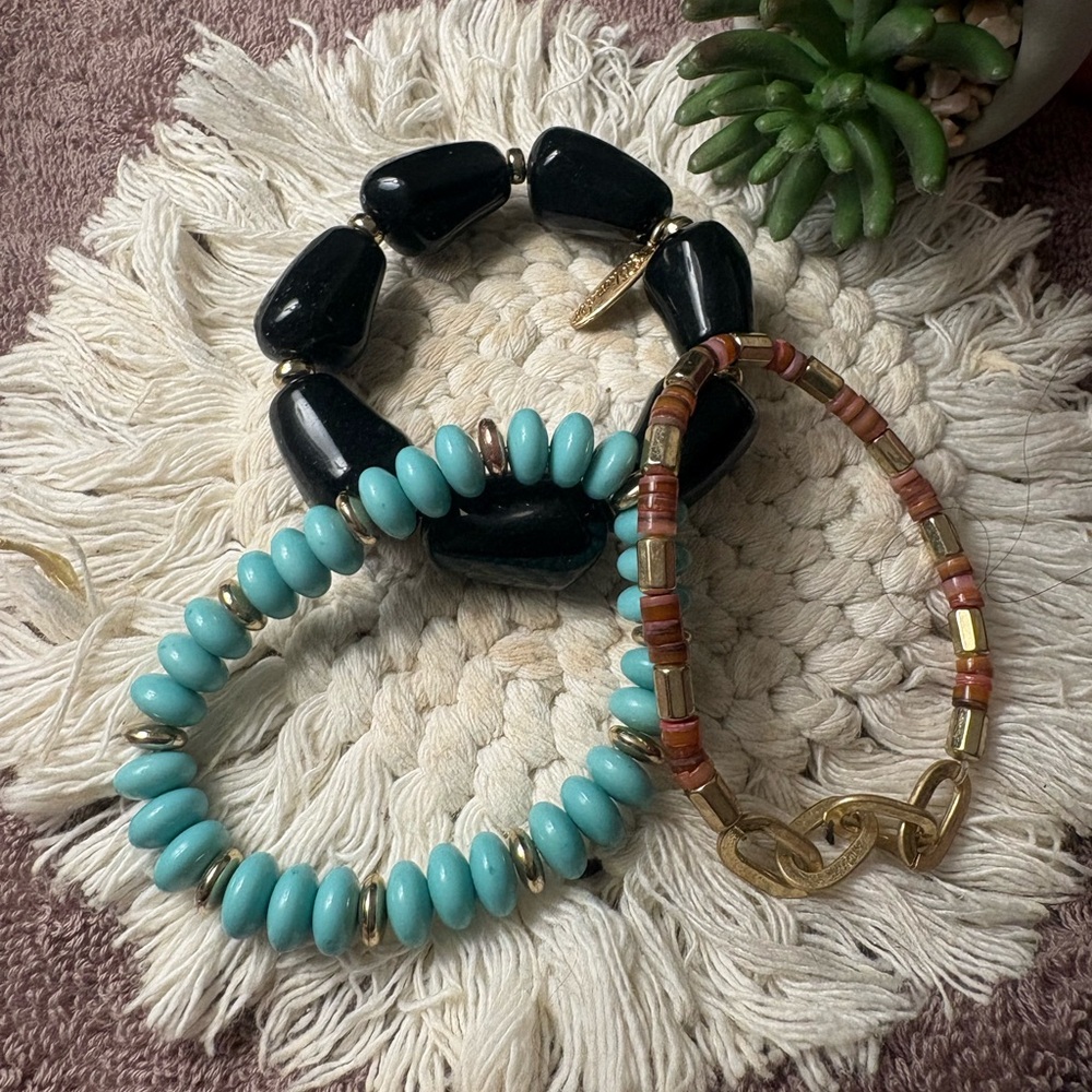 Plunder Black and Turquoise Bracelet Trio